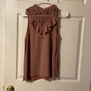 Nude ruffle top
